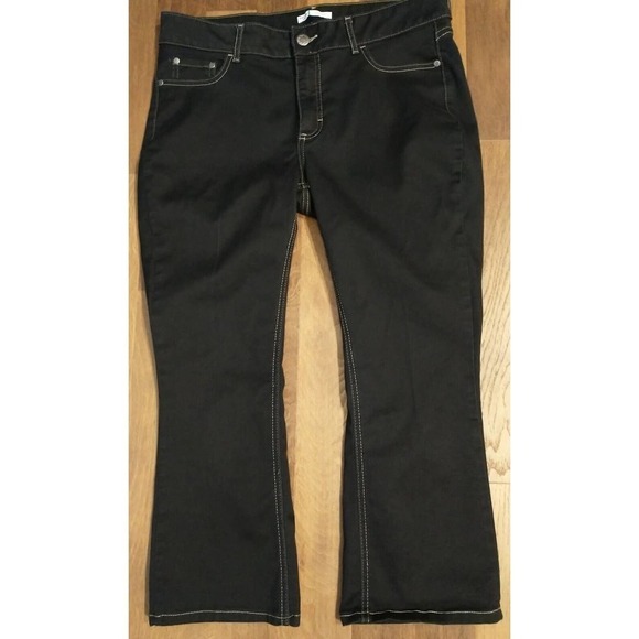 Lee Riders MidRise Bootcut Blue Jeans Size 16P Stretch Embellished 25.5 Inseam - Picture 1 of 7